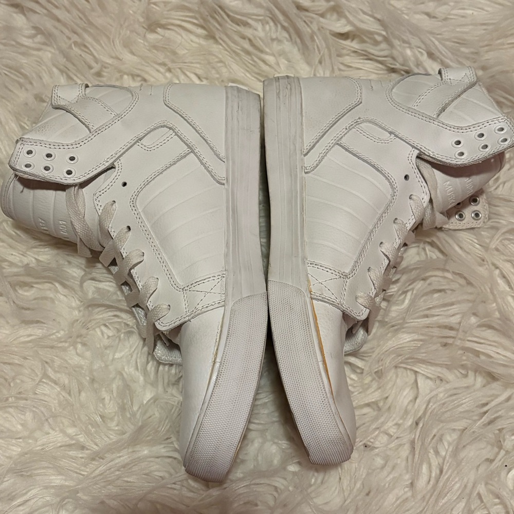 Supra Muska 001 Skytop White Leather High Top Sneakers Men's Size 9 - Picture 5 of 9